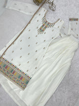 Premium Crunchy Silk Sharara Suit Set with Heavy Embroidery & Sequins Work – Fully Stitched Ethnic Party Wear
