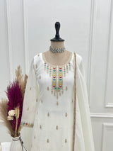 Premium Crunchy Silk Sharara Suit Set with Heavy Embroidery & Sequins Work – Fully Stitched Ethnic Party Wear
