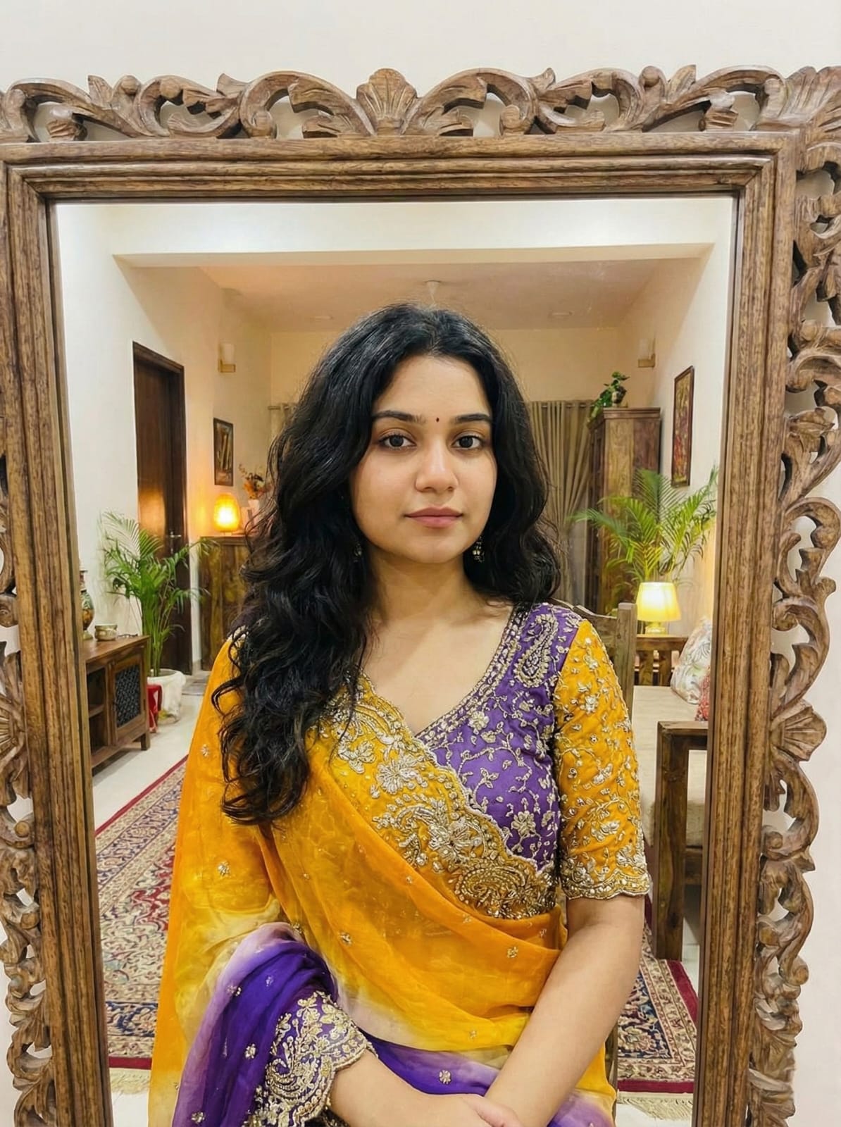 Designer Wedding Wear Satin Saree with 3mm Sequence Work & Fully Stitched Heavy Jhal Blouse