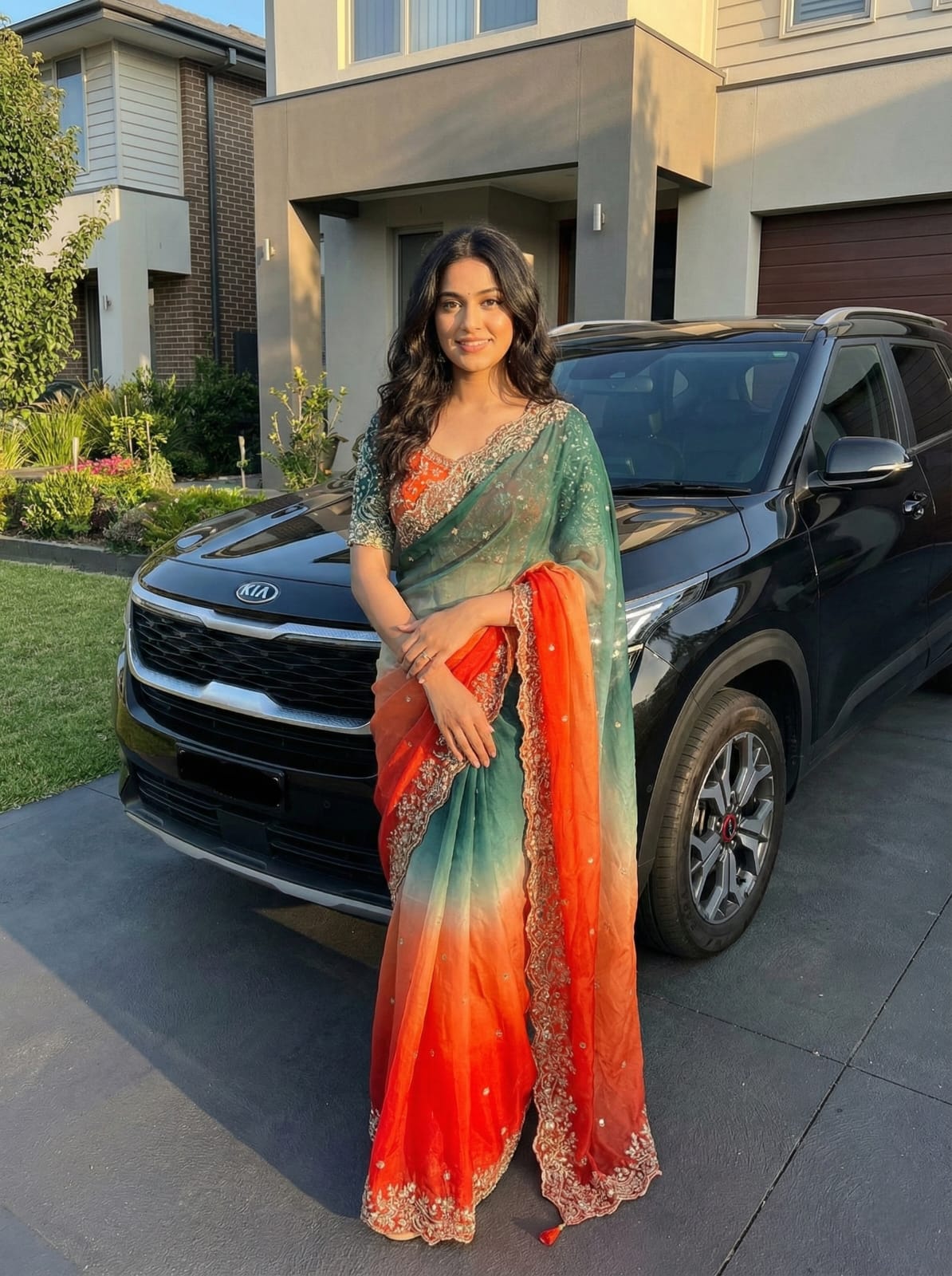 Designer Wedding Wear Satin Saree with 3mm Sequence Work & Fully Stitched Heavy Jhal Blouse