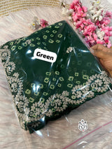 Premium Georgette Multi Colour Bandhani Saree with Intricate Pitta & Sequence Work