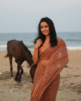 Premium Viscose Georgette Designer Saree Featuring Elegant Embroidery for Weddings and Parties