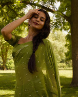 Premium Viscose Georgette Designer Saree Featuring Elegant Embroidery for Weddings and Parties