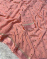 Premium Viscose Georgette Designer Saree Featuring Elegant Embroidery for Weddings and Parties