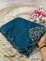 HO Silk Saree with Zardozi Handwork & Khatli Cut Work Border