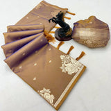 Rajlaxmi Paithani Soft Banarasi Silk Saree with Zari Weaving Swan Motifs & Designer Pallu