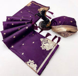 Rajlaxmi Paithani Soft Banarasi Silk Saree with Zari Weaving Swan Motifs & Designer Pallu