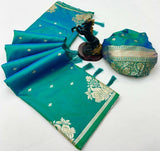 Rajlaxmi Paithani Soft Banarasi Silk Saree with Zari Weaving Swan Motifs & Designer Pallu