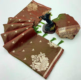 Rajlaxmi Paithani Soft Banarasi Silk Saree with Zari Weaving Swan Motifs & Designer Pallu