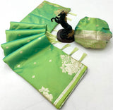 Rajlaxmi Paithani Soft Banarasi Silk Saree with Zari Weaving Swan Motifs & Designer Pallu