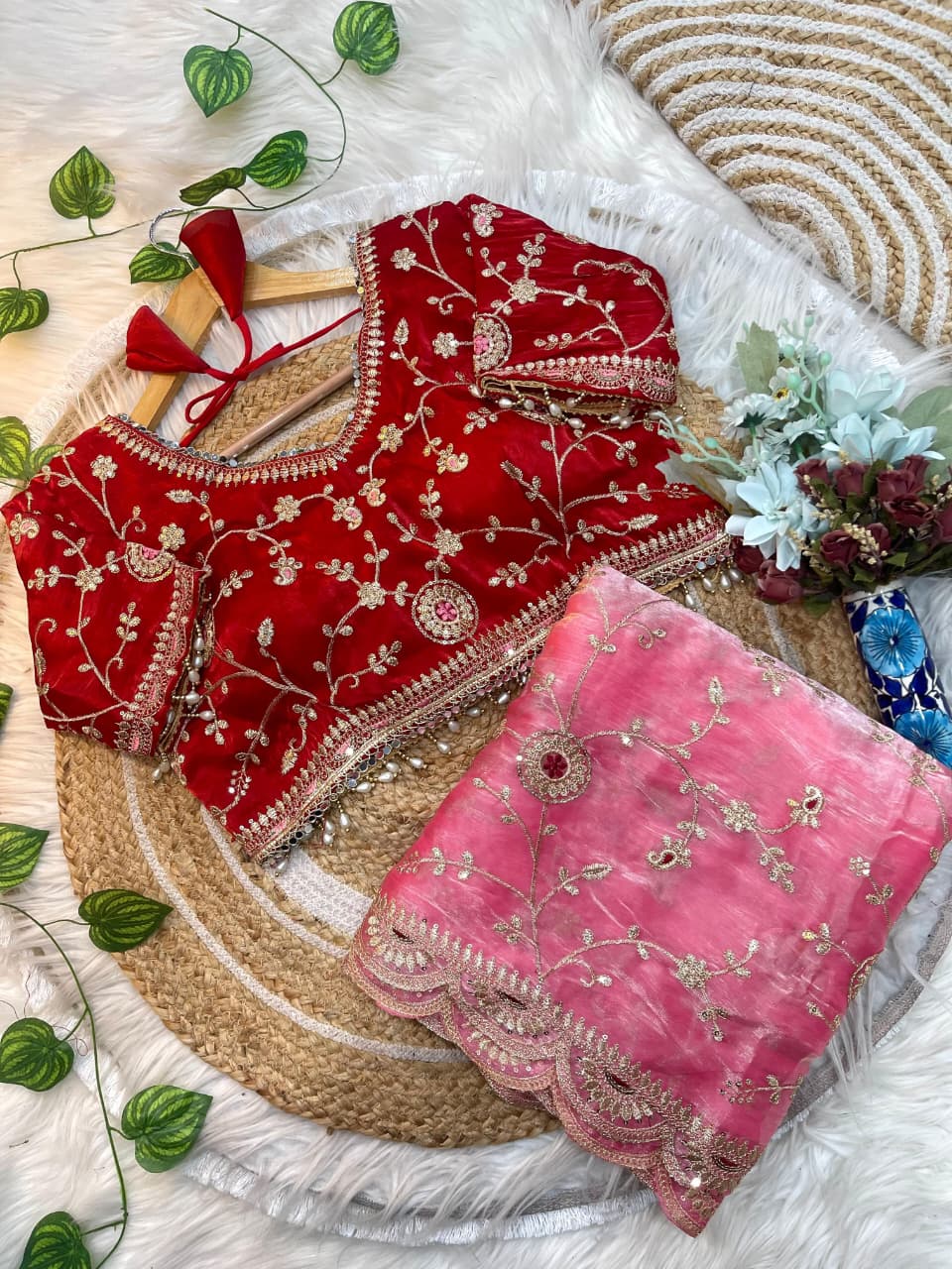 Premium Fendy Satin Silk Saree with 3mm Sequin Embroidery & Cutwork Border | Designer Party Wear