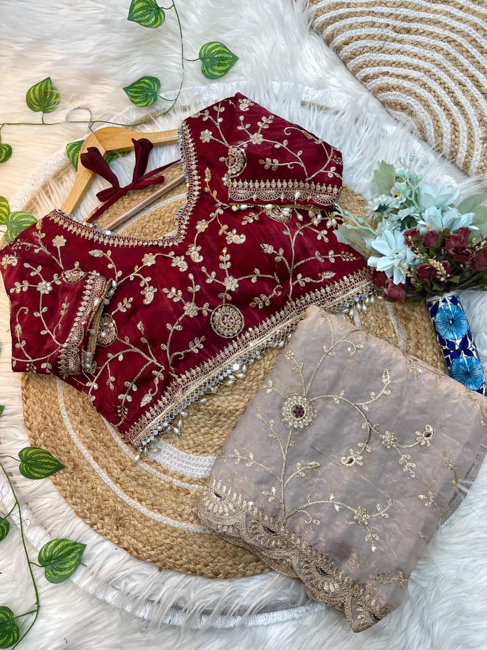 Premium Fendy Satin Silk Saree with 3mm Sequin Embroidery & Cutwork Border | Designer Party Wear