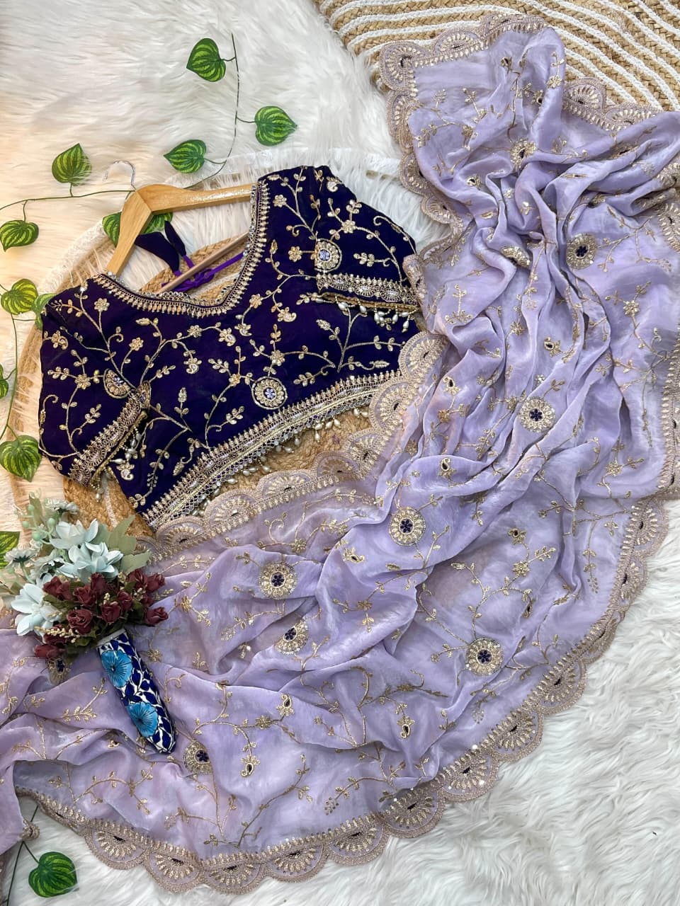 Premium Fendy Satin Silk Saree with 3mm Sequin Embroidery & Cutwork Border | Designer Party Wear