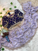 Premium Fendy Satin Silk Saree with 3mm Sequin Embroidery & Cutwork Border | Designer Party Wear
