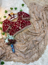 Premium Fendy Satin Silk Saree with 3mm Sequin Embroidery & Cutwork Border | Designer Party Wear