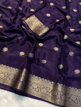 Soft Viscose Crepe Silk Saree with Traditional Zari Border and Floral Buti Work