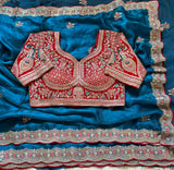 Premium Space Silk Saree with Multi Sequence & Thread Embroidery Designer Blouse