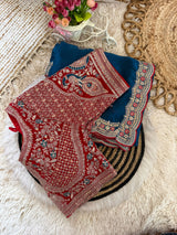 Premium Space Silk Saree with Multi Sequence & Thread Embroidery Designer Blouse