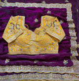 Premium Space Silk Saree with Multi Sequence & Thread Embroidery Designer Blouse