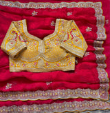 Premium Space Silk Saree with Multi Sequence & Thread Embroidery Designer Blouse