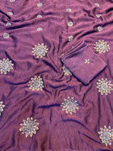 Fancy Crush Fabric Saree with Handwork Butti C Pallu and Running Blouse