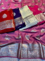 Designer Georgette Saree with Rich Zari Border and Running Viscose Blouse