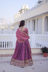 Designer YSL Silk Lehenga Choli with Zari & Sequins Embroidery