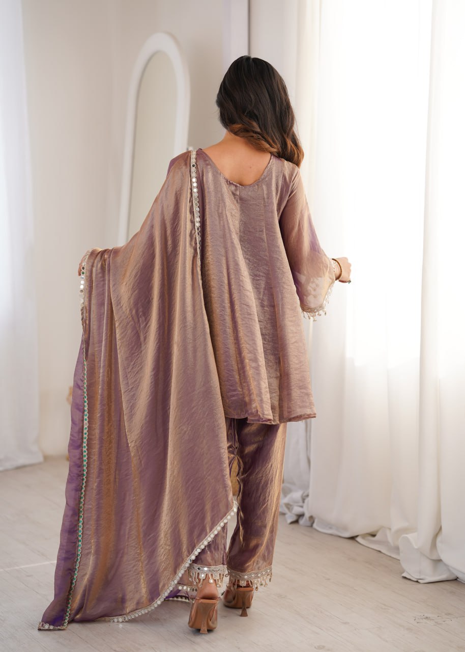 Designer Fendy Kurti Pant Dupatta Set with Real Mirror Work & Coding Embroidery | Festive Ethnic Wear Suit