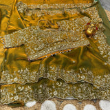Premium Fendy Satin Designer Saree with Heavy Embroidery & 3mm Sequin Work – Luxury Ethnic Celebration Wear