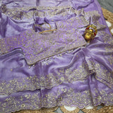 Premium Fendy Satin Designer Saree with Heavy Embroidery & 3mm Sequin Work – Luxury Ethnic Celebration Wear