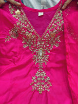 Handwork Mul Chanderi Kurta Sharara Set with Chiffon Dupatta