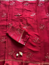Pure Viscose Georgette Saree with Floral Embroidery Butta & Satin Border