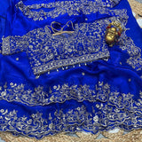 Premium Fendy Satin Designer Saree with Heavy Embroidery & 3mm Sequin Work – Luxury Ethnic Celebration Wear
