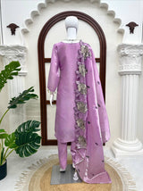 Premium JMC Silk Thread Work Kurti Pant Dupatta Set | Festive Wear
