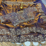 Premium Fendy Satin Designer Saree with Heavy Embroidery & 3mm Sequin Work – Luxury Ethnic Celebration Wear