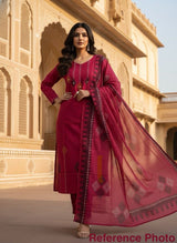 Hand Block Print Pure Cotton Kurti Set with Real Mirror Work & Mul Cotton Dupatta