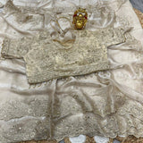 Premium Fendy Satin Designer Saree with Heavy Embroidery & 3mm Sequin Work – Luxury Ethnic Celebration Wear