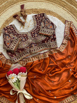 Premium Rangoli Silk Saree with Thread Sequins Jari Work & Designer Blouse