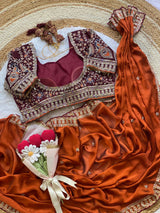 Premium Rangoli Silk Saree with Thread Sequins Jari Work & Designer Blouse