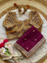 Premium Rangoli Silk Saree with Thread Sequins Jari Work & Designer Blouse