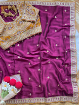 Premium Rangoli Silk Saree with Thread Sequins Jari Work & Designer Blouse