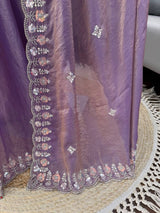 Designer Fendy Silk Saree with Heavy Beads, Thread & Sequin Work | Wedding & Party Wear