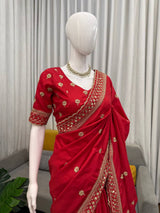 Luxury ethnic Jalpari silk saree with handcrafted thread and sequin detailing