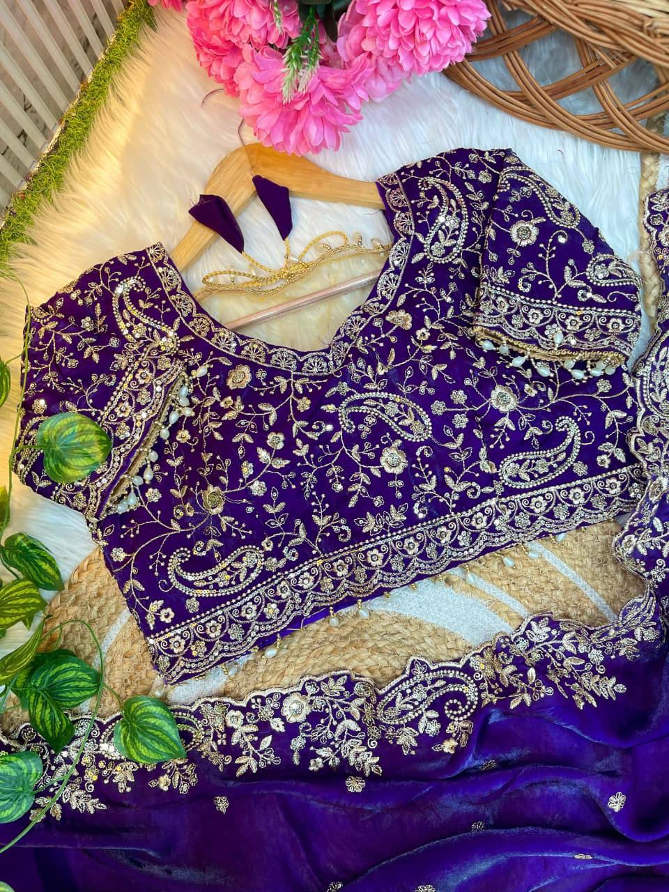 Premium Fendy Satin Designer Saree with Heavy Embroidery & 3mm Sequin Work – Luxury Ethnic Celebration Wear