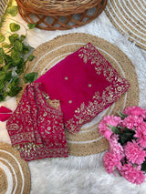 Premium Fendy Satin Designer Saree with Heavy Embroidery & 3mm Sequin Work – Luxury Ethnic Celebration Wear