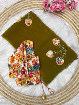 Premium Shreeveli Silk Saree with Designer Khatli Handwork & Scalloped Aarco Border – Luxury Ethnic Wear