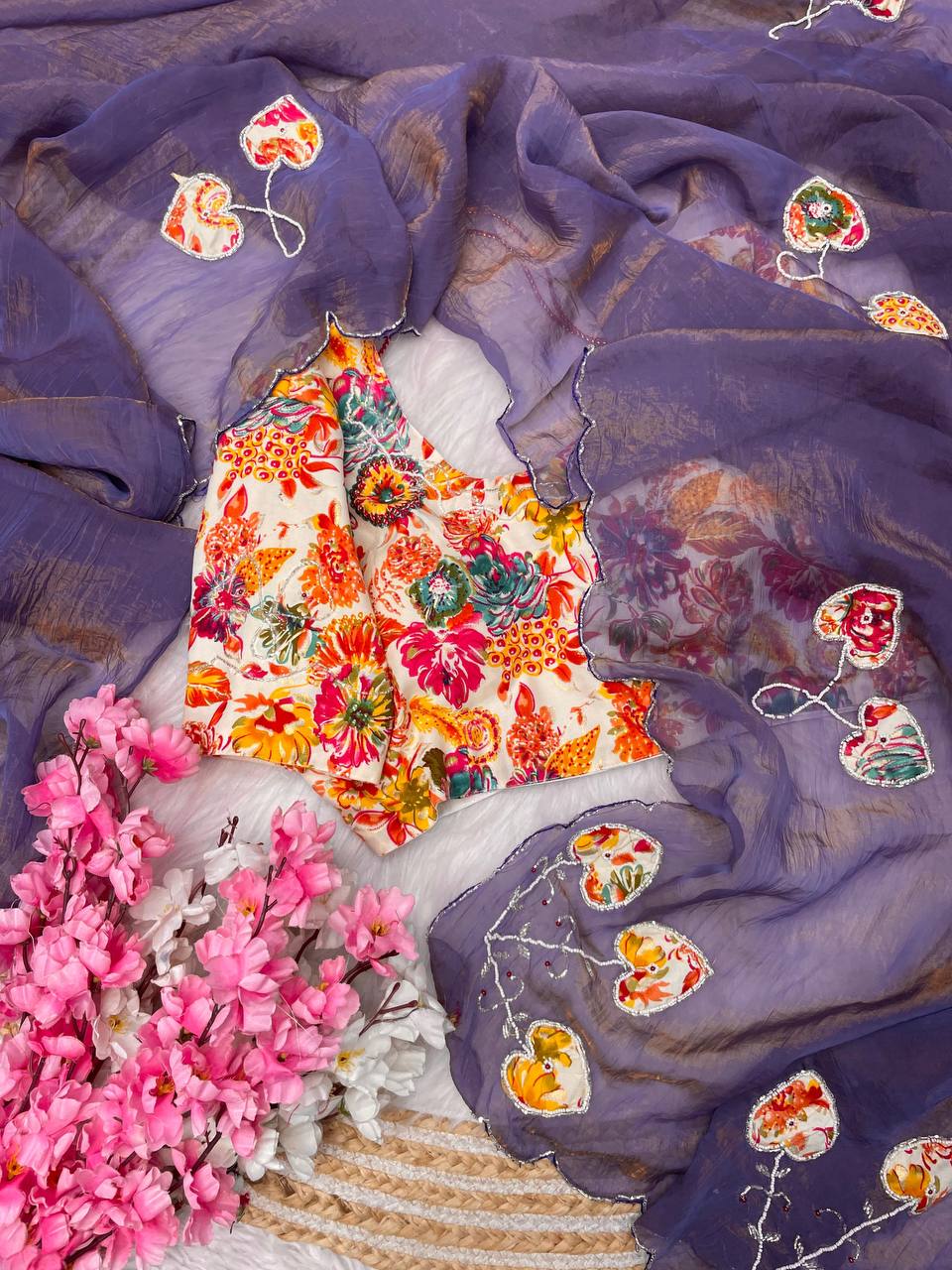 Premium Shreeveli Silk Saree with Designer Khatli Handwork & Scalloped Aarco Border – Luxury Ethnic Wear