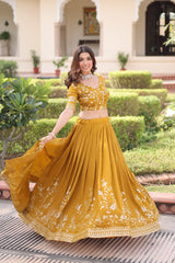 Designer Vichitra Silk Lehenga Choli Set with Heavy Sequins & Zari Embroidery – Premium Stitched Festive Wear