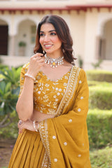 Designer Vichitra Silk Lehenga Choli Set with Heavy Sequins & Zari Embroidery – Premium Stitched Festive Wear