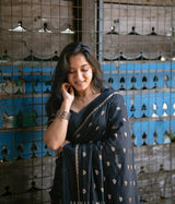 Premium Pure Viscose Soft Georgette Saree with Delicate Jacquard Butti & Elegant Satin Patta Border